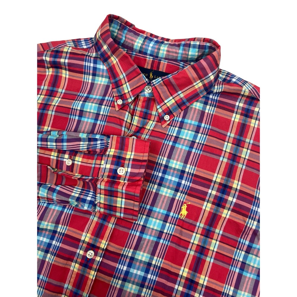 Ralph‎ Lauren Plaid Long Sleeve Button Down Multicolor Men’s XL
